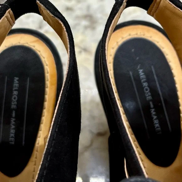 Melrose and Market • Black Suede Tie Up Wedges Size 9 - Picture 6 of 9